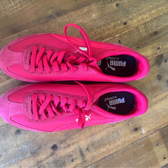 Pink Puma Platform Suede Sneakers with Rainbow 🌈 Soles - Picture 4 of 9